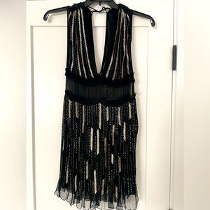 NWT Size XS black cocktail dress with metallic beading.  Perfect for NYE
